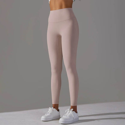 High Waist Cropped Pants - Breathable Nude Fit for Yoga & Fitness - Buy Center US