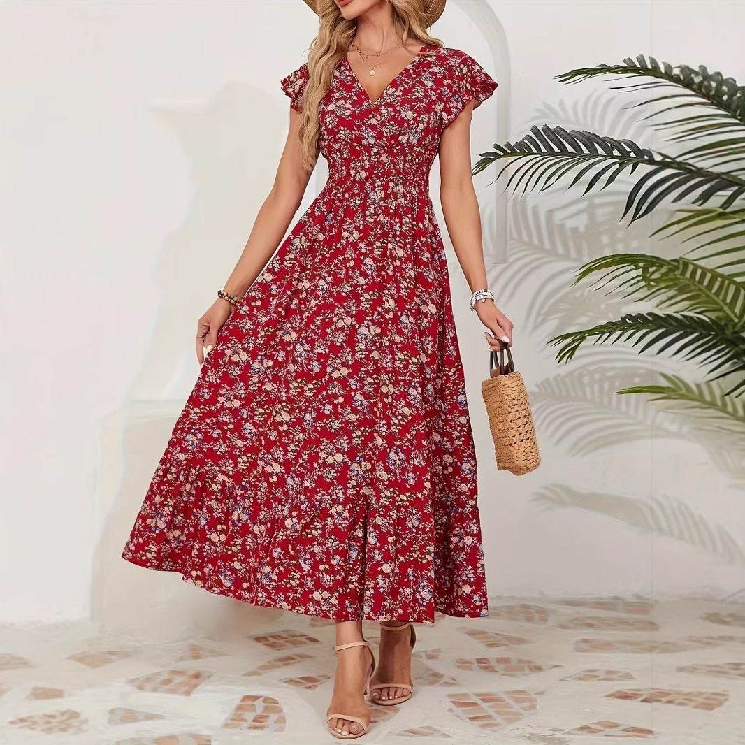 Fashion Floral Long Sleeve Swing Dress - Japanese & Korean Casual Style - Buy Center US