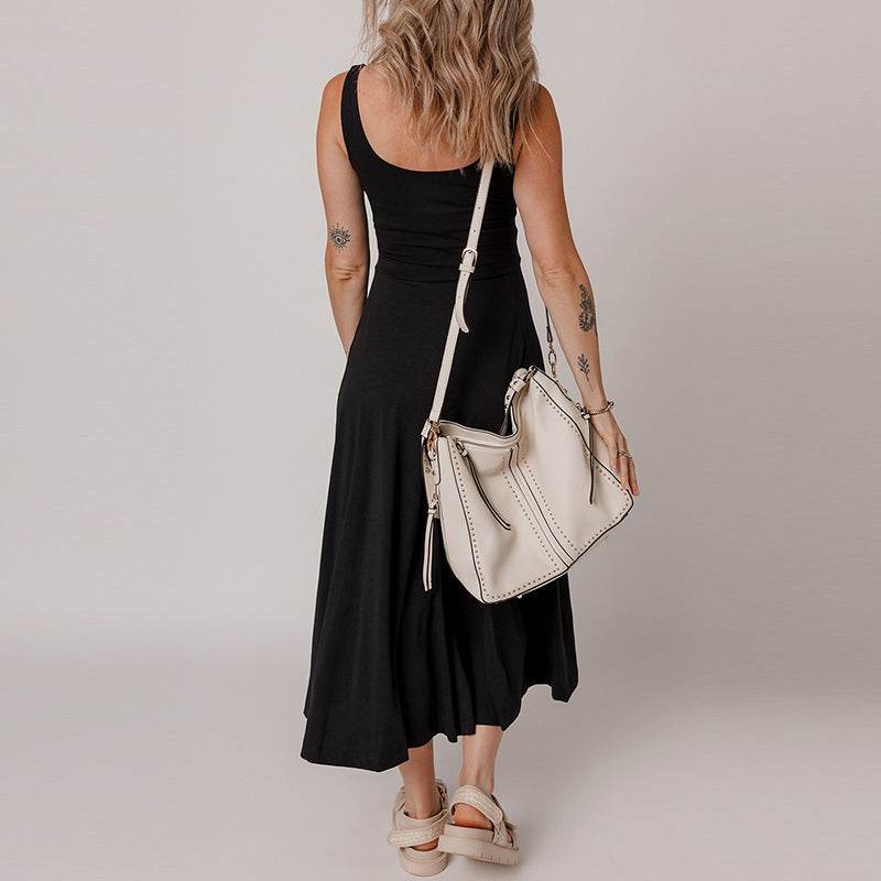 Elegant Sleeveless Long Knitted Dress - European & American Style - Buy Center US