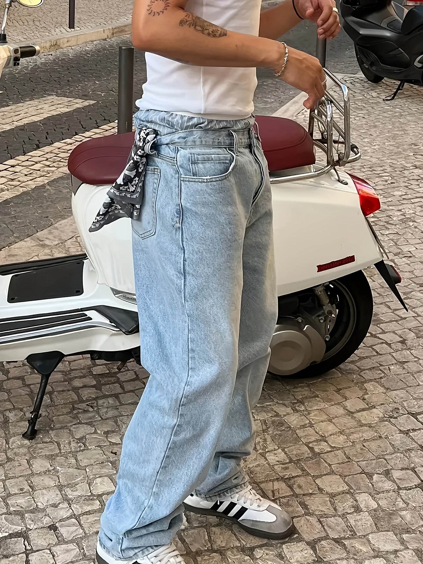 Classic Fit Cotton Blend Denim Jeans - Casual Street Style for Men - Buy Center US