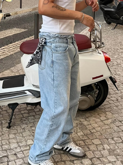 Classic Fit Cotton Blend Denim Jeans - Casual Street Style for Men - Buy Center US