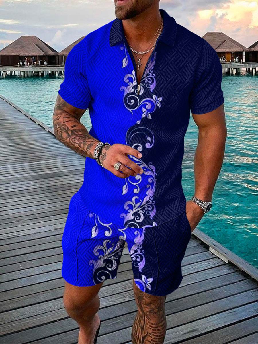 Men's Summer 3D Printed Geometric Shirt Set - Short Sleeve & Stylish Design - Buy Center US