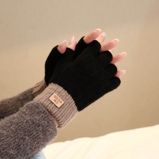 Warm Wool Knitted Half Finger Gloves - Touch Screen & Windproof - Buy Center US