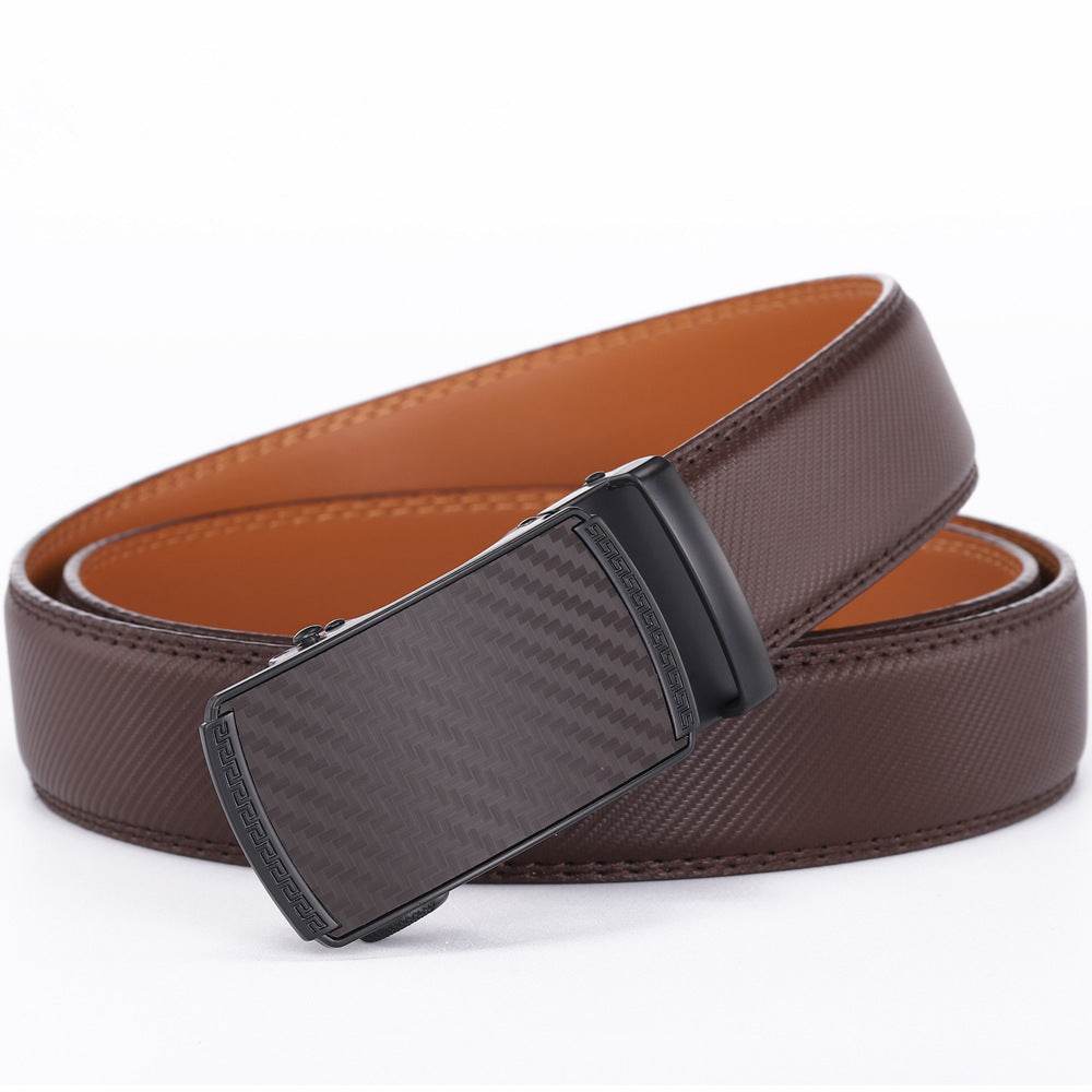 Buycenter Men's Leather Belt with Automatic Buckle - Stylish & Durable - Buy Center US