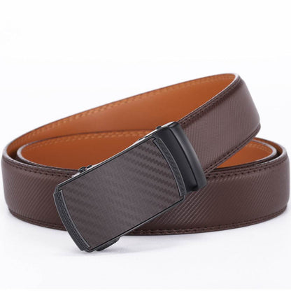 Buycenter Men's Leather Belt with Automatic Buckle - Stylish & Durable - Buy Center US