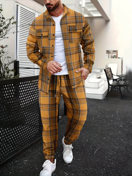 Light Luxury Men's Casual Shirt Suit - Solid Color for All Seasons - Buy Center US