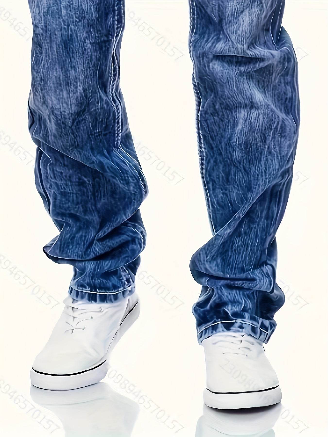Men’s All-Season Solid Color Washed Denim Jeans - Slight Stretch Fit - Buy Center US