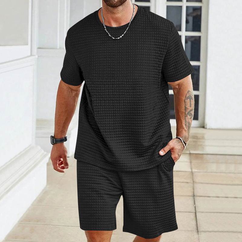 Buycenter Casual Sports Suit - Solid Color T-Shirt & Shorts Set - Buy Center US