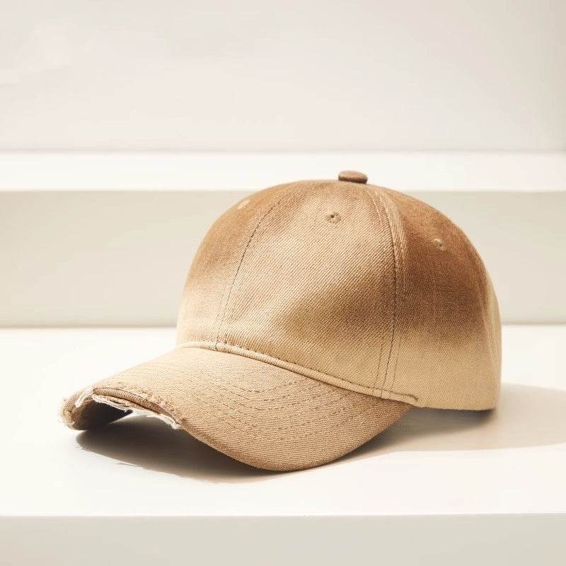 Distressed Gradient Denim Baseball Cap - Adjustable & Fashionable for All Seasons - Buy Center US