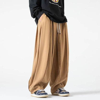 Men's Loose Wide Leg Cargo Bloomers - Solid Color, Multiple Sizes Available - Buy Center US