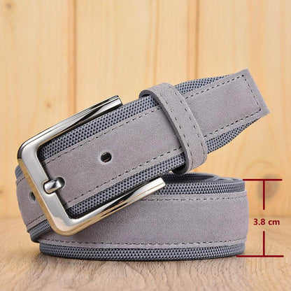 Buycenter Korean Suede Man's Belt - Stylish Alloy Pin Buckle, Multiple Sizes - Buy Center US