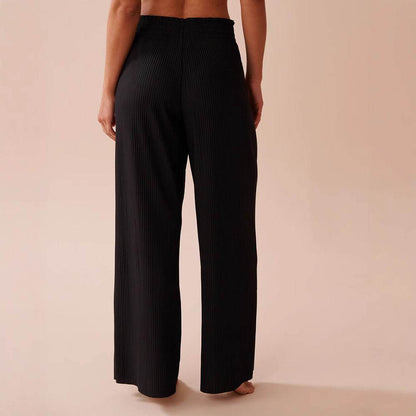 Women's Wide-Leg Mid-Waist Elastic Pants - Loose Fit Fashion Trousers - Buy Center US