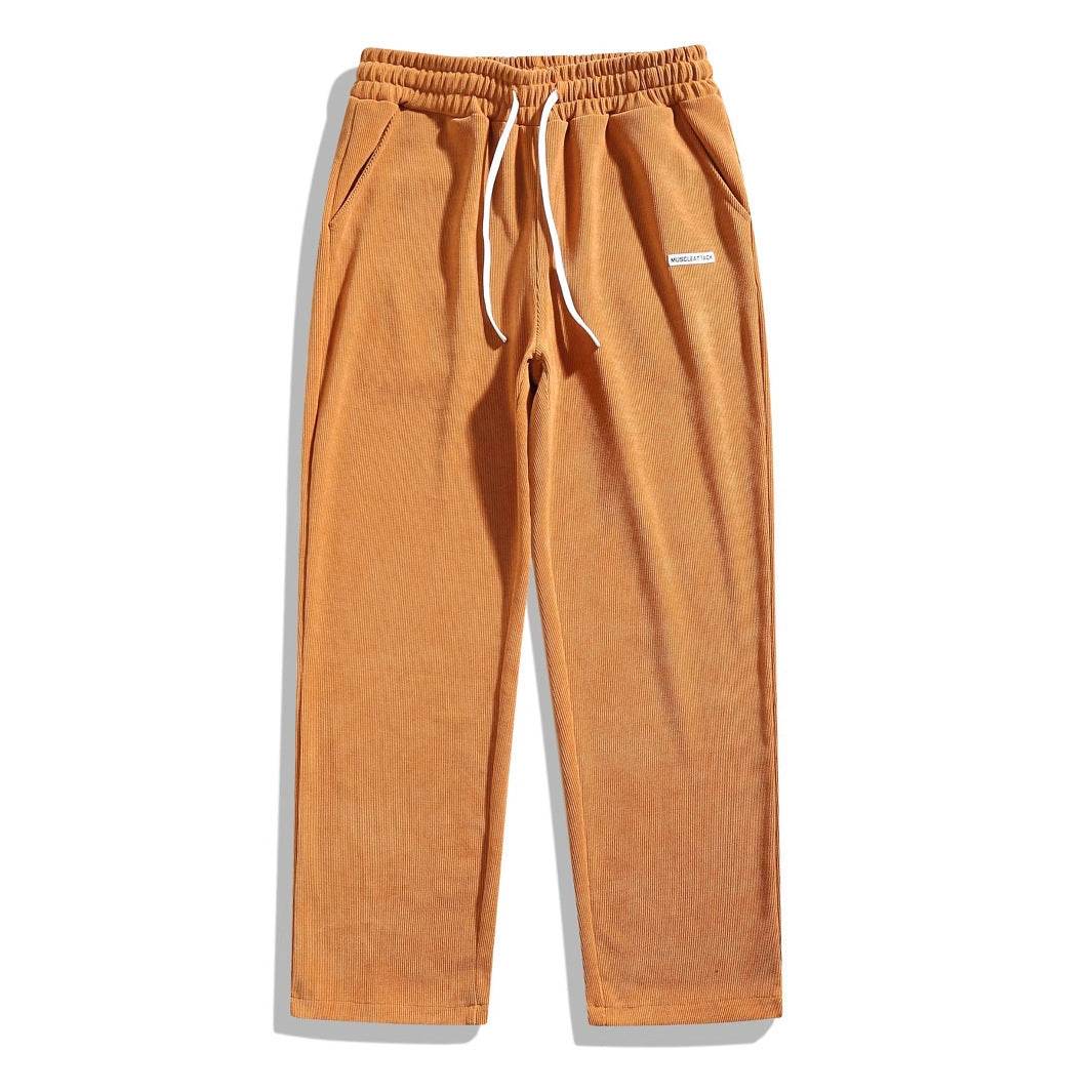 European Size Men's Corduroy Casual Pants - Creamy White, Black, Navy - Buy Center US