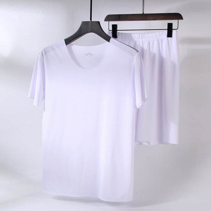 Buycenter Men's Summer Home Wear Suit - Short Sleeve & Shorts Set - Buy Center US