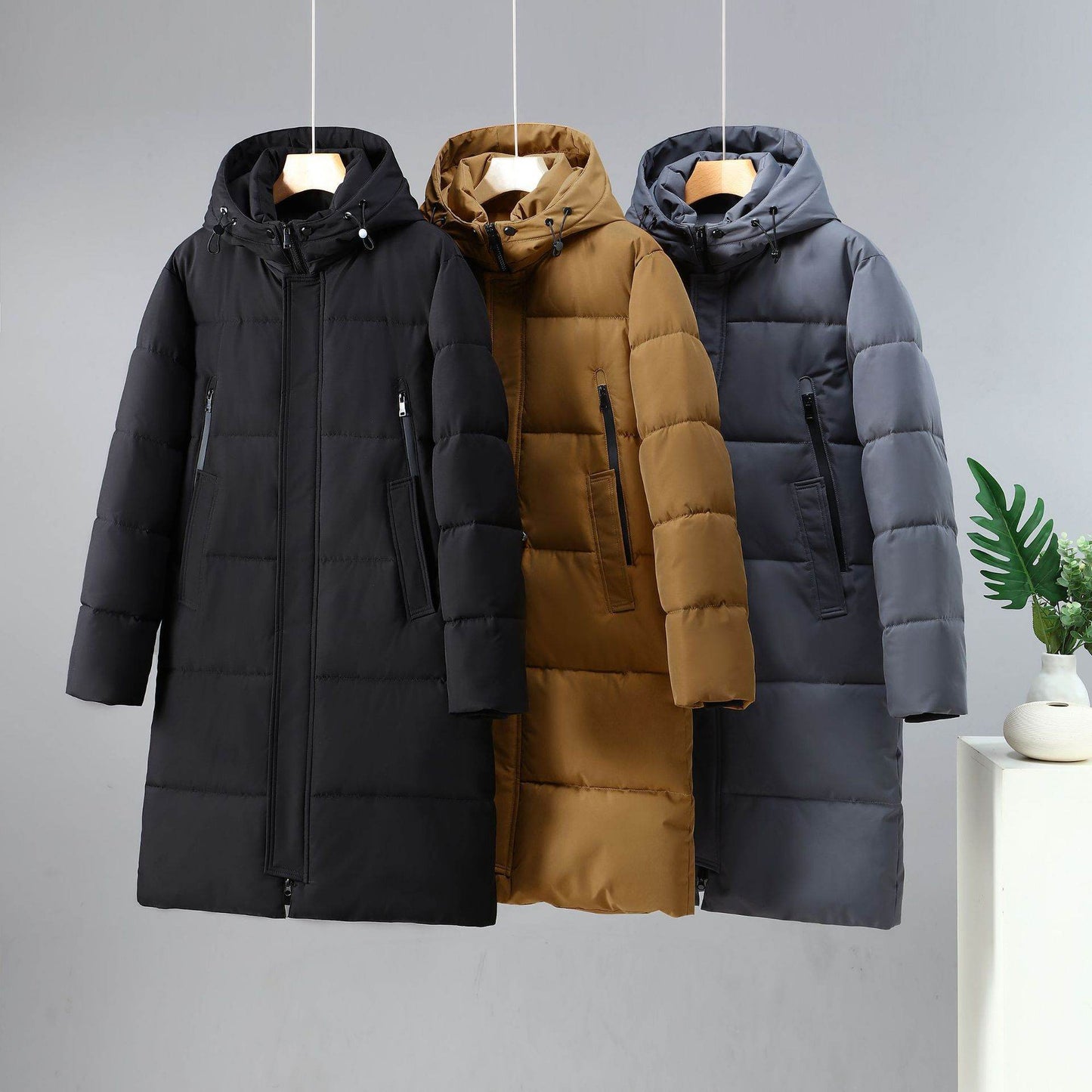 Buycenter Outdoor Windproof Men's Coat - Thickened Mid-Length Design - Buy Center US