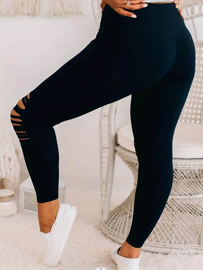Plus Size Burnt Flower Solid Color Women's Pants - Stylish & Comfortable - Buy Center US