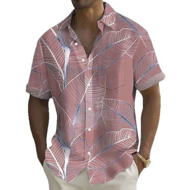 Buycenter Men's 3D Printed Short-Sleeved Shirt - Loose Casual Polyester Top - Buy Center US