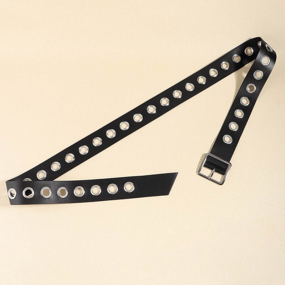 Stylish Punk Hollow Belt for Men & Women - Soft PU Hip Hop Accessory - Buy Center US