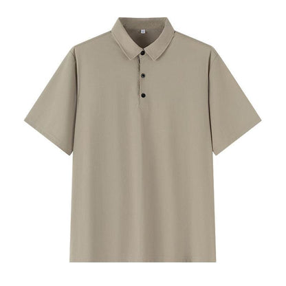 Buycenter Plus Size Seamless Polo Shirt - Ice Silk, Short Sleeve for Summer - Buy Center US