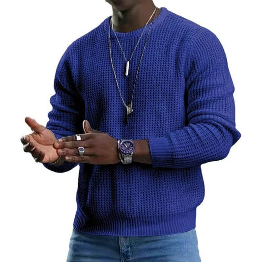 Buycenter Men's Round Neck Long Sleeve Pullover Sweater - Loose Fit - Buy Center US