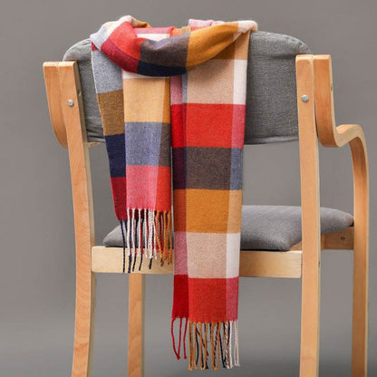 Buycenter British Plaid Cashmere Tassel Scarf for Couples & Kids - Buy Center US