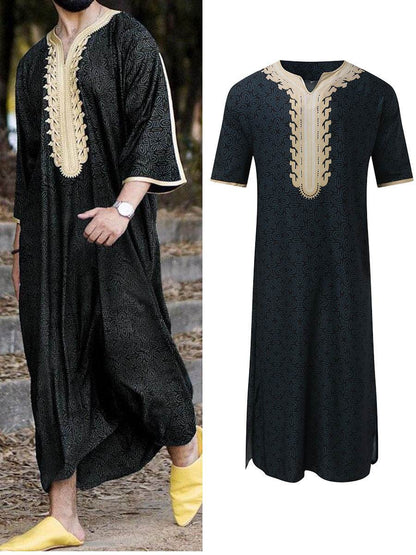 Buycenter Men’s Short Sleeve Rompers - Arab Ethnic Style for Autumn - Buy Center US