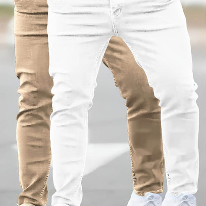 Gengyuan Shi Men's Premium Denim Jeans - Slim Fit Casual Style, All Seasons - Buy Center US
