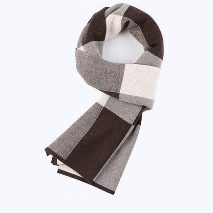 Buycenter Men's Warm Wool Plaid Scarf - Casual Fashion Accessory - Buy Center US
