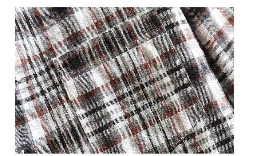 Buycenter Men's Checked Long-Sleeved Shirt - Stylish Japanese Fit & Design - Buy Center US