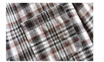Buycenter Men's Checked Long-Sleeved Shirt - Stylish Japanese Fit & Design - Buy Center US