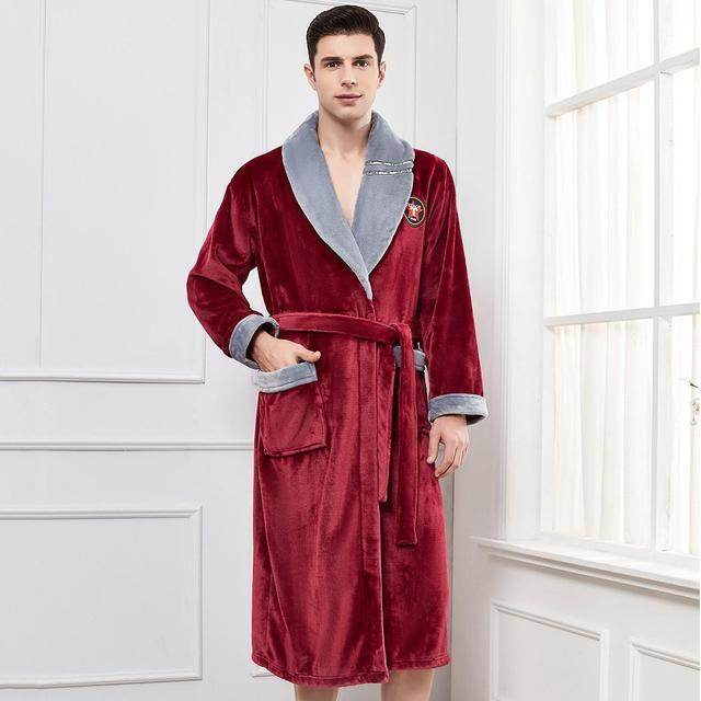 Buycenter Elegant Winter Flannel Robe Gown - Comfortable Casual Sleepwear - Buy Center US