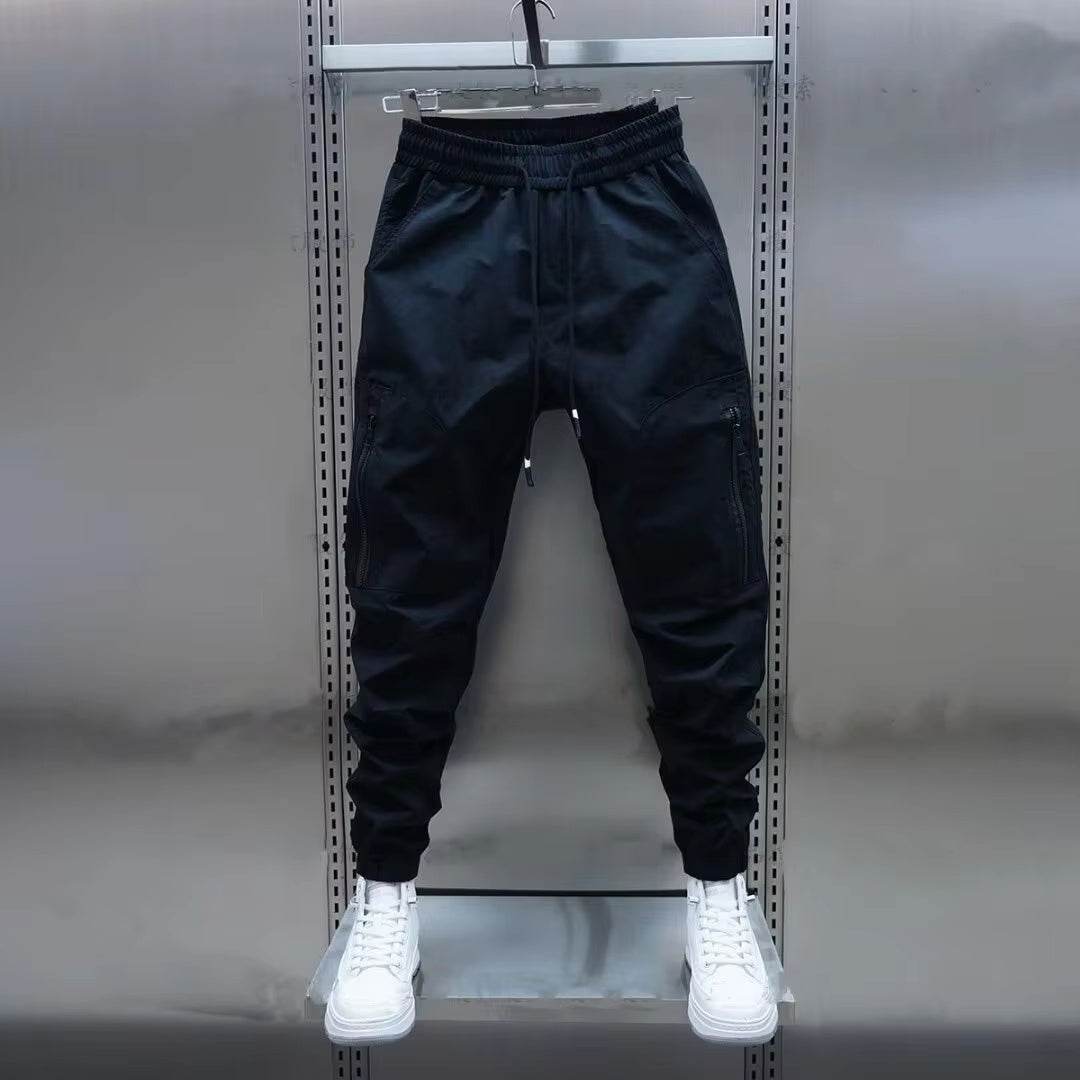 Men's Casual Solid Color Ankle Banded Pants - Stylish & Comfortable Fit - Buy Center US