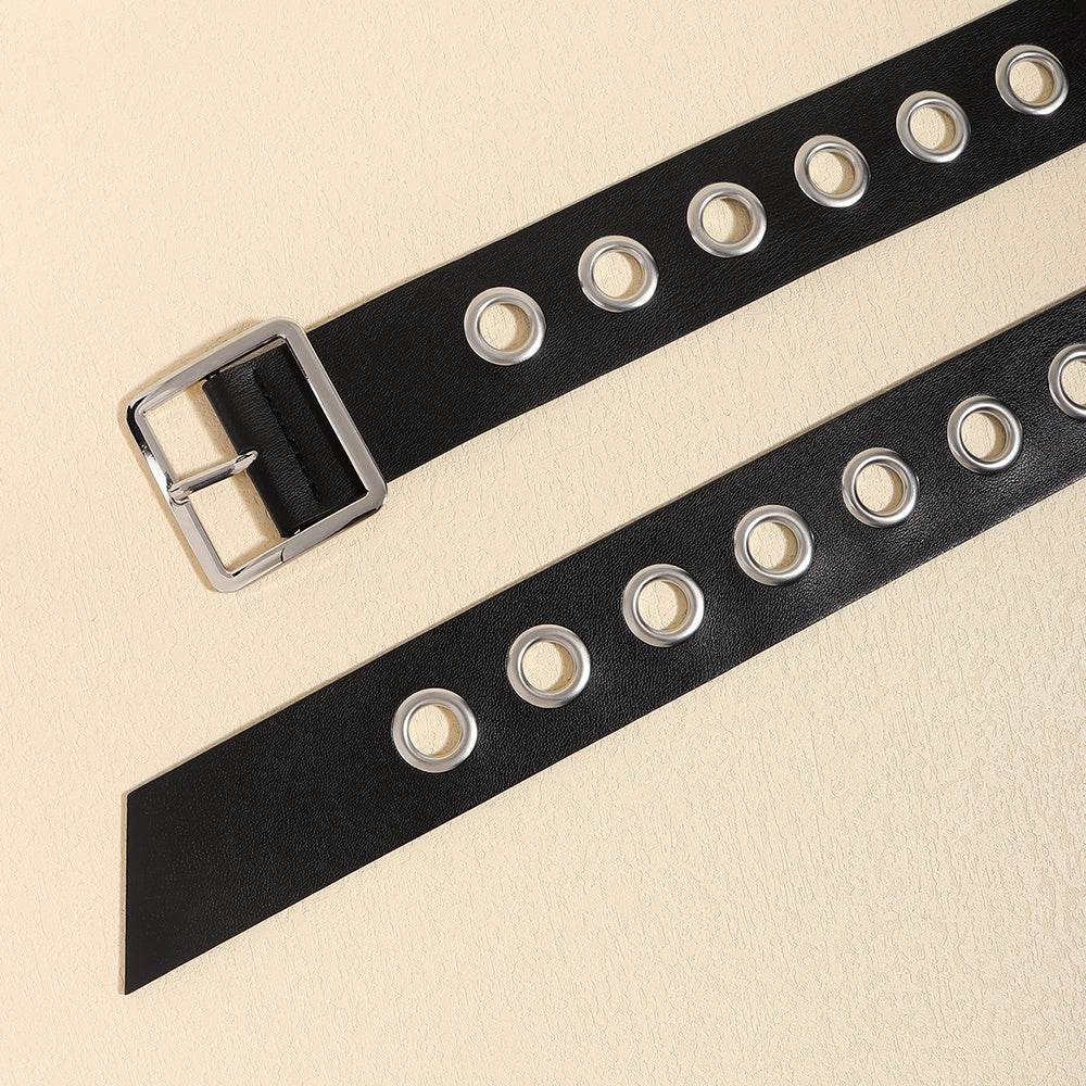 Stylish Punk Hollow Belt for Men & Women - Soft PU Hip Hop Accessory - Buy Center US