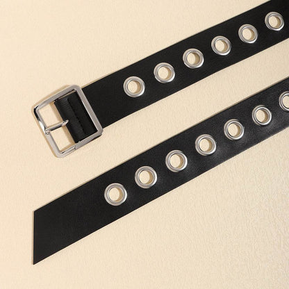 Stylish Punk Hollow Belt for Men & Women - Soft PU Hip Hop Accessory - Buy Center US