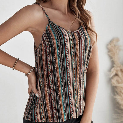 Stylish Ladies' Geographical Print Camisole Top - Casual Summer Wear - Buy Center US