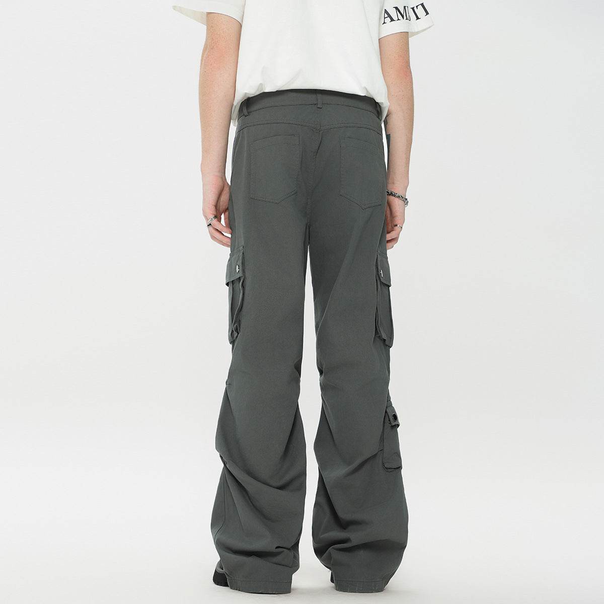 Buycenter Men's Straight White Overalls - American Fashion Casual Style - Buy Center US