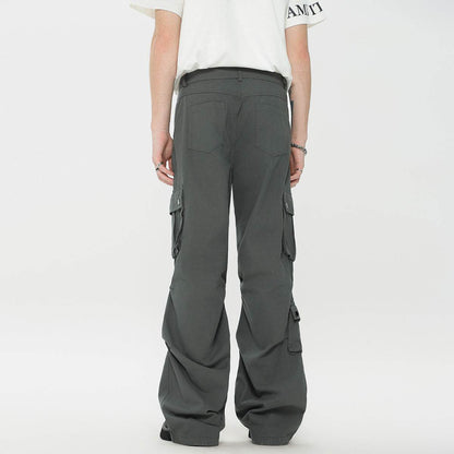 Buycenter Men's Straight White Overalls - American Fashion Casual Style - Buy Center US
