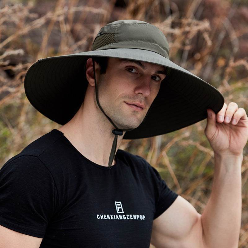 Men's Big Brim Bucket Hat - Waterproof Summer Shade with Neck Protection - Buy Center US