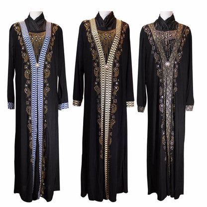 Buycenter Muslim Ramadan Fashion Beaded Dress - Elegant Crystal Hemp - Buy Center US