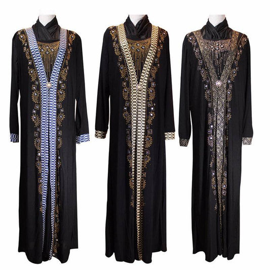 Buycenter Muslim Ramadan Fashion Beaded Dress - Elegant Crystal Hemp - Buy Center US