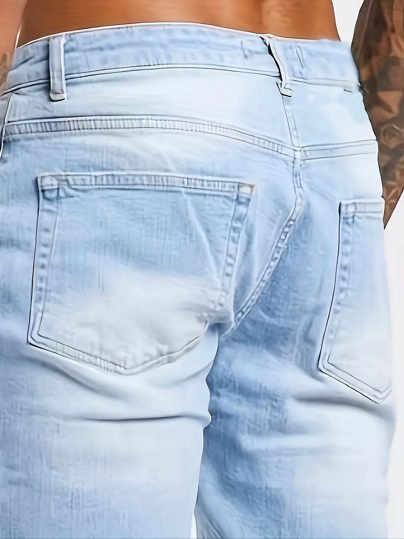 2024 Men's Skinny Fit Jeans - Casual All-Season Denim, Medium Stretch - Buy Center US