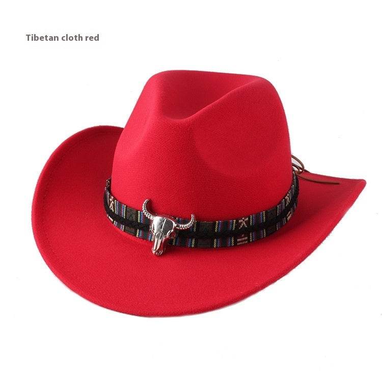 Woolen Cowboy Hat for Men & Women - Adjustable Ethnic Style Summer Accessory - Buy Center US