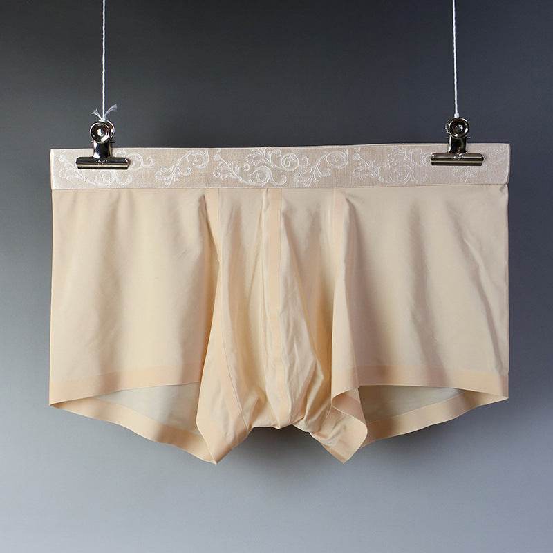 Buycenter Men's Ice Silk Boxer Briefs - Seamless Mid Waist Shorts - Buy Center US
