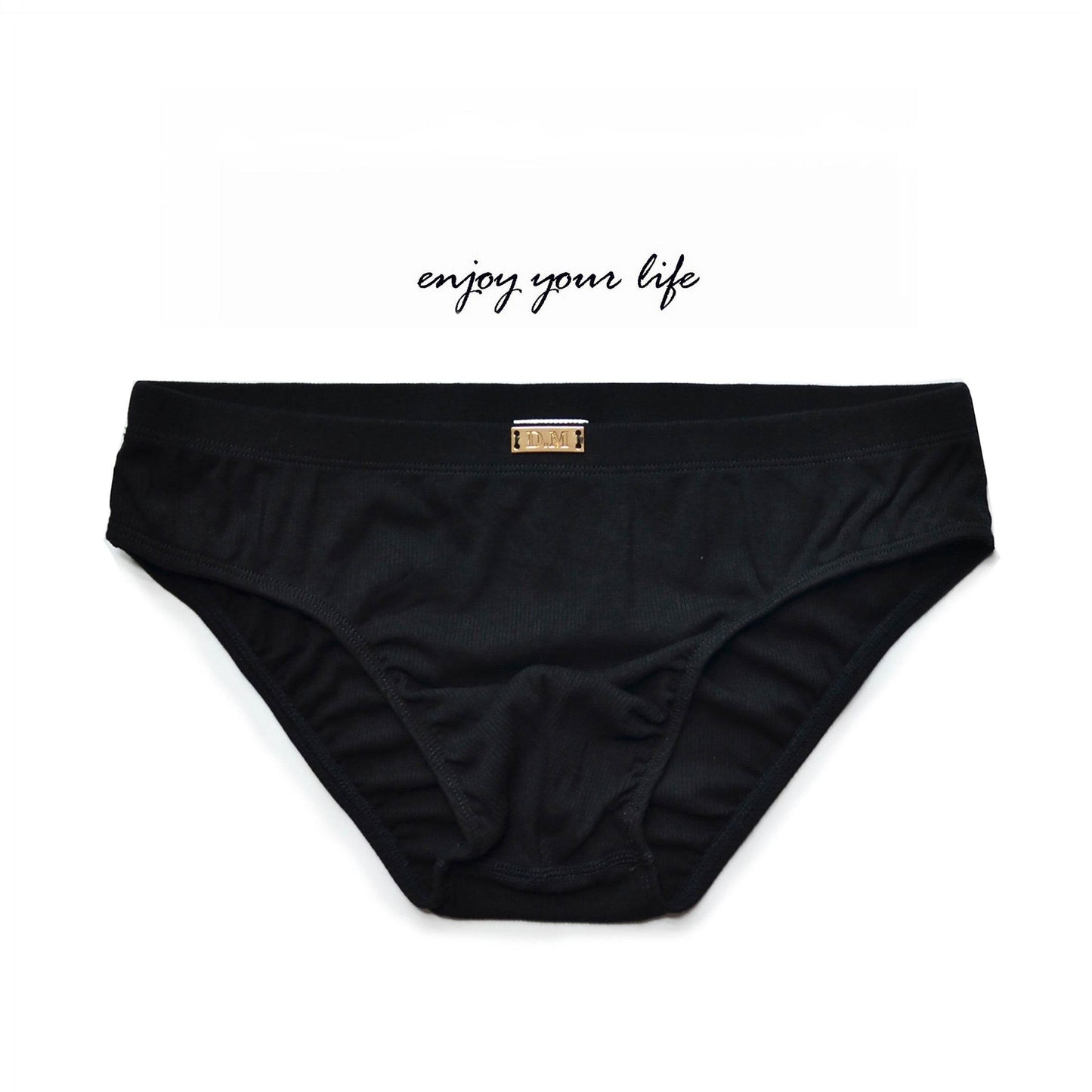 Buycenter Men's Simple Metal Label Briefs - Modal, Low Waist Underwear - Buy Center US