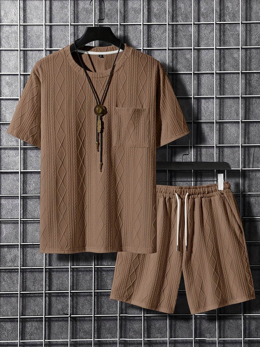 Men's Casual Outfit - Solid Color, Stretchy Knit Fabric for All Seasons - Buy Center US