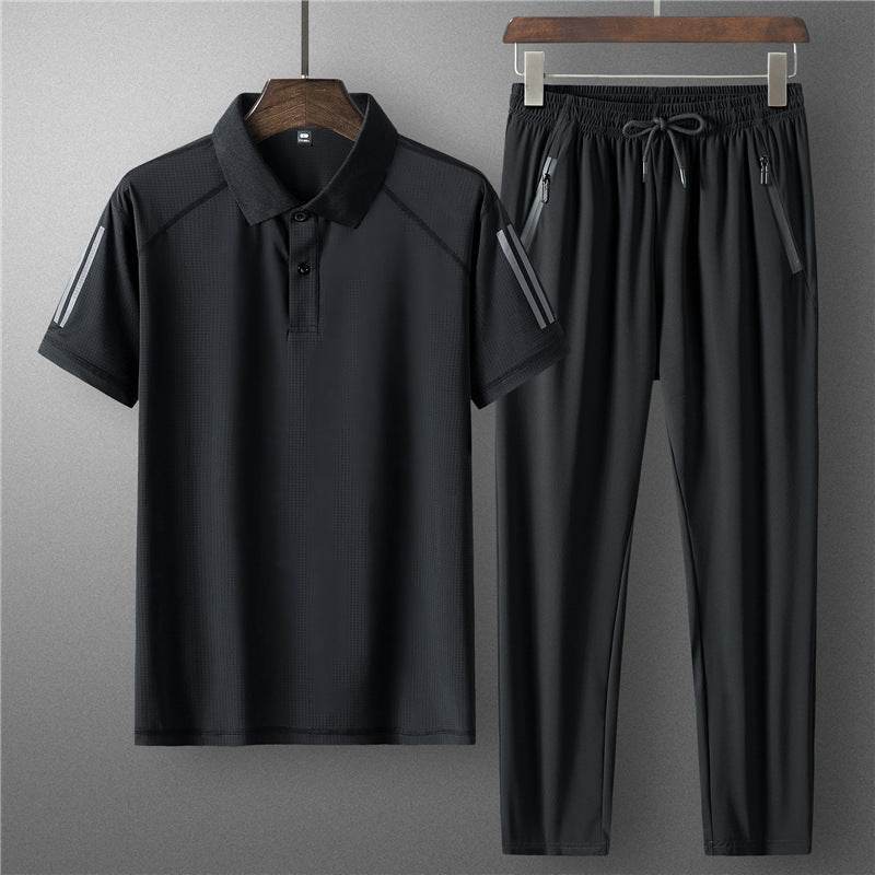 Buycenter Men's Summer Sports Suit - Ice Silk, Casual & Comfortable - Buy Center US