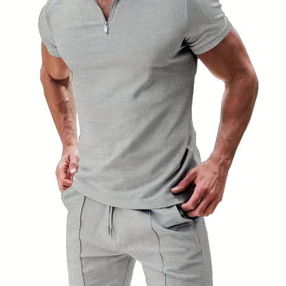 Men's Summer 2-Piece Set - Striped Casual T-Shirt & Shorts Outfit - Buy Center US