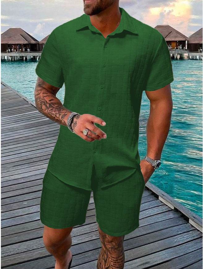 Buycenter Summer Jacquard Suit - Casual Black & White Shorts Set - Buy Center US