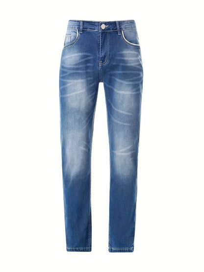 Men's Distressed Skinny Jeans - Medium Stretch Denim Pants for Casual Style - Buy Center US