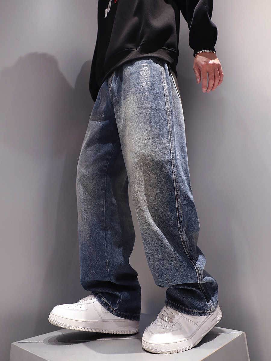 Men's Vintage Jeans - Washed-Out Straight Loose Fit Trousers - Buy Center US
